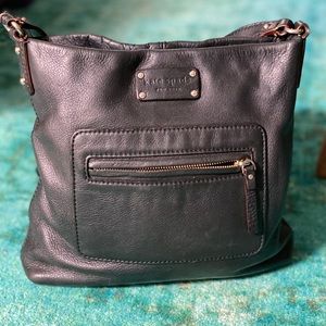 Large Kate Spade Crossbody - Black Pebbled Leather